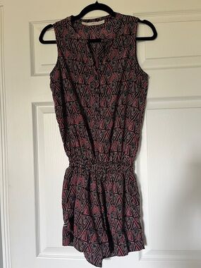 Gibson Black & Pink Geometric Sleeveless Romper